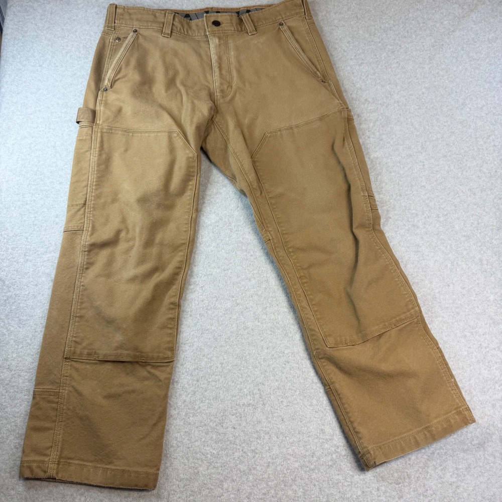 Eddie Bauer First Ascent Men 36x30 Brown Canvas Double Knee Carpenter Pants